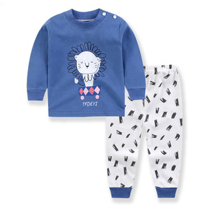 2022 enfants 100% coton long Johns costume <span class=keywords><strong>pas</strong></span> <span class=keywords><strong>cher</strong></span> hommes et femmes pyjamas dessin animé bébé <span class=keywords><strong>sous</strong></span>-vêtements ensemble deux pièces - Product Image 6