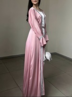 Ensembles de 2 pièces Willson : Abayas ouvertes avec doublure + Abayas ouvertes pour fêtes, robes Abayas musulmanes de Dubaï