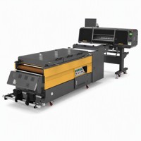 Imprimante DTF 5 têtes avec secoueur de poudre, système de séchage rouleau à rouleau pour la production de t-shirts en petite usine