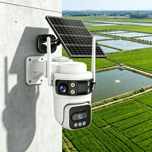 Caméra solaire PTZ sans fil facile à installer 12MP avec triple objectif et <span class=keywords><strong>surveillance</strong></span> extérieure intelligente WIFI / 4G - Product Image 1