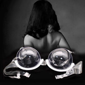 Sujetador Invisible Transparente de Plástico Transparente con Tirantes de <span class=keywords><strong>Copa</strong></span> 3/4 para Mujer, Estilo Bar, con Efecto Push-Up y Transparencia - Product Image 1