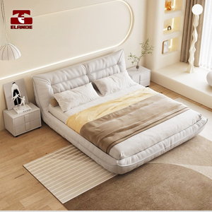 Lit queen en tissu technologique Lit de chambre a couche simple simple Tissu de vent cremeux lit roi masculin Meubles de chambre - Product Image 4