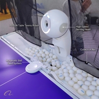 Robot de Tenis de Mesa PUSUN Dora, Lanzador de Pelotas Inteligente y Programable con Tecnología de 3 Ruedas, Máquina de Pelotas Portátil con Control por Aplicación
