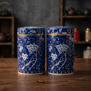 Boîte alimentaire ronde en acier inoxydable bleu et blanc à motif floral oriental avec couvercle pour la cuisine - Product Image 3