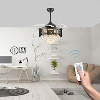 Ventilateur de plafond avec lumière, pales invisibles en ABS de 36 pouces, télécommande intelligente et design moderne pour les espaces résidentiels