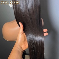Rambut Asli Brasil 30 Inch Bone Straight 13X4 Natural Remy Tanpa Lem Wig Rambut Manusia Transparan HD Lace Front