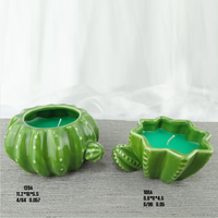 Bougeoirs et lanternes créatifs Pot de cire personnalisé Bougeoirs en céramique avec cactus vert unique