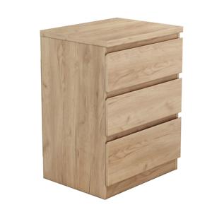 Natural Nightstand 3 <b>Drawers</b> Thickened Top Plate <b>Small</b> Side <b>Table</b> <b>Bedside</b> Storage <b>Drawer</b> Unit - Product Image 5