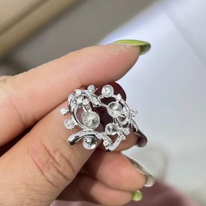 อุปกรณ์เสริม 10653DIY ตัวจับแหวนเงินแท้ S925 สำหรับใส่ไข่มุกกลมขนาด 11-13 มม. แบบไม่มีลาย - Product Image 3