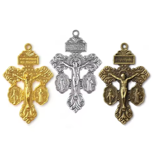 All'ingrosso accessori per gioielli religiosi di San Beneditto medaglia di perdono ciondolo croce in lega di zinco regalo artigianale per gli uomini delle donne - Product Image 2