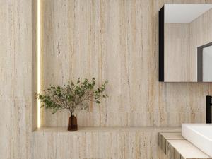 Revestimiento de Pared de Piedra Curvada Moderna de Nueva Tecnología, Baldosas Flexibles de Travertino Cerámico, Venta al por Mayor de Fábrica, Losa Grande para Exterior e Interior - Product Image 6