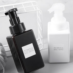 450ml 15 oz Moussant Lavage À La Main Distributeurs De Savon Liquide Clair Blanc Noir Mousse Mousse Pompe Bouteilles En Plastique Carrées - Product Image 3