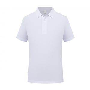 Men's White Short Sleeve Polo Shirt Polyester Solid Color Workwear Uniform Daily Use - Product Image 1
