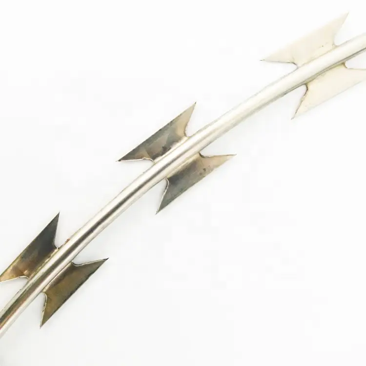 Electro galvanized razor concertina flatwire/ Galvanized razor price razor barbed wire