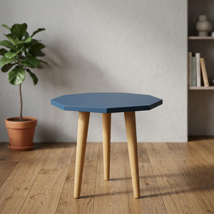 Table basse moderne en bois massif avec plateau octogonal pour salon, chambre, hôtel et salle à manger - Product Image 5
