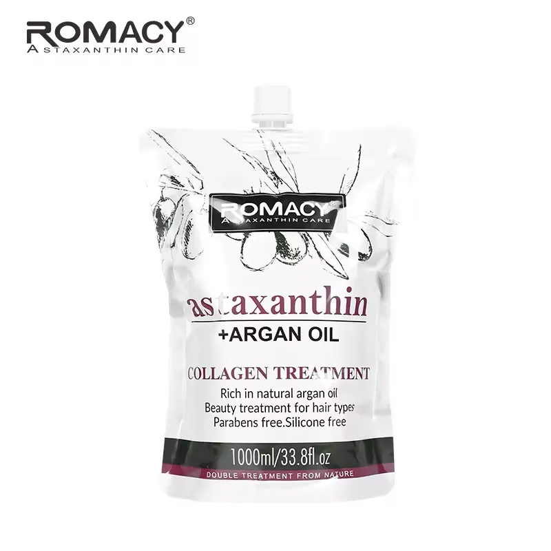 Máscara capilar Romacy colágeno queratina tratamentos Astaxantina e óleo de argan creme para cuidados com os cabelos