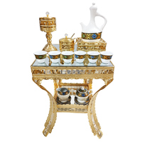 Ensemble de tables basses carrées éthiopiennes à deux niveaux, collection 2026, en promotion