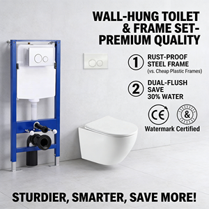 Toilette suspendue au mur en céramique blanche avec télécommande et chauffage du siège Siège de toilette suspendu en céramique pour salle de bain - Product Image 5