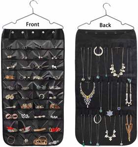 Sac de rangement suspendu non tissé transparent double face, sac anti-poussière pas cher, sac de rangement multicouche pour bijoux - Product Image 1