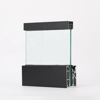 Barandilla de Vidrio con Canal en U de Aluminio Moderno HIMOWAY, Acabado Satinado/Negro/Plateado/Dorado, Grosor de 12-18 mm, Uso en Centros Comerciales, Garantía de 5 Años