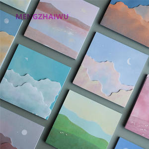 Note di carta fisse kawaii carine di marca Creative sky clouds moon vintage 3d memo pad office school gradient sticky note - Product Image 1