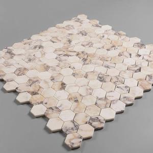 Trung Quốc 2 inch hình lục giác <span class=keywords><strong>Venus</strong></span> tím Tím đá cẩm thạch Gạch Mosaic cho sàn phòng tắm tường - Product Image 3