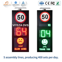 Indicador de Velocidad de Tráfico Solar de Aluminio, Sensor Detector de Límite de Velocidad para Carreteras, Radar de Cara Sonriente/Triste para Seguridad Vial