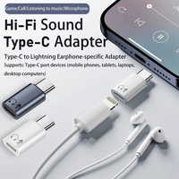 JILIAN Brandneuer Typ-C zu 3,5mm DC-Buchse Adapter Kopfhörer-Audio-Konverter mit OTP-Schutz für Mobiltelefone & Laptops
