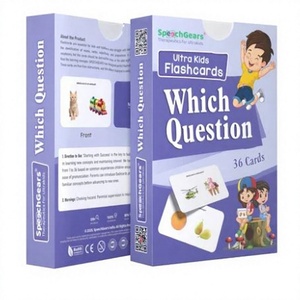 Tarjetas de preguntas, libros de aprendizaje temprano, juego de tarjetas de terapia del habla para niños pequeños y preescolares - Product Image 1