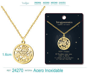 Collana Cotigo in Acciaio Inox Dorato con Tetragrammaton, Amuleto Portafortuna e di Protezione, Ciondoli e Charm Raffinati - Product Image 6