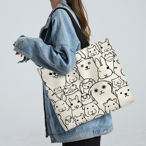 Kawaii dễ thương sinh viên công suất lớn Tote Vải Vai Túi mua sắm túi dễ thương 3 gấu túi vải - Product Image 3