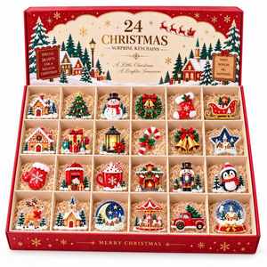 Calendrier de l'Avent de Noël 24 Jours, Ensemble de Mini Ornements en Plastique, Boîte Surprise Monde Miniature, Décoration de Table de Noël, Cadeau de Fêtes, Vente en Gros - Product Image 4