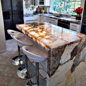 Lumineux Patagonie <span class=keywords><strong>Marbre</strong></span> <span class=keywords><strong>Cuisine</strong></span> Île <span class=keywords><strong>Bar</strong></span> Comptoir Translucide Rougeoyant Salle À Manger Meubles Fond Caractéristique Carrelage Mural - Product Image 1