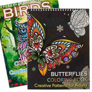 Libro para Colorear de Mariposas Creativo para Niños y Adultos, Diseño Espiral en Papel A4 para Aliviar el Estrés - Product Image 1