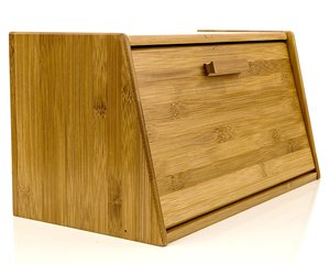 Bamboo Bread Box, Extra Large Capacity Breadbox for Kitchen Bread Storage Bin with Clear Window