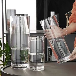 Xi Peptide Acrylic <b>Vase</b> <b>Clear</b> Cylinder Large For Living Room Decor Gift - Product Image 2