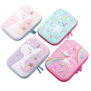 JIHROSE High Quality Factory Set Hard Eva Carry Storage School Standing Cute Printing Pencil Case