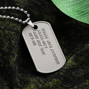 Fornitore Targhette Militari 3D Double Face con Logo Lettere e Numeri Personalizzati Nichel Opaco Collane alla Moda per Uomo e Donna con Catenina - Product Image 5