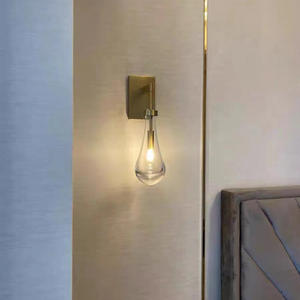 PM Amerikaanse creatieve waterdruppel kristallen wandlamp slaapkamer luxe moderne minimalistische glazen kunst woonkamer decoratieve wandlamp - Product Image 2