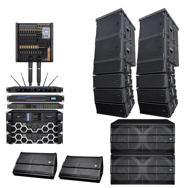 Factory Direct Sales Dual 8/10inch Passive Professional Audio Speaker Line Array System with Amplifier for Bigger Show Outdoor