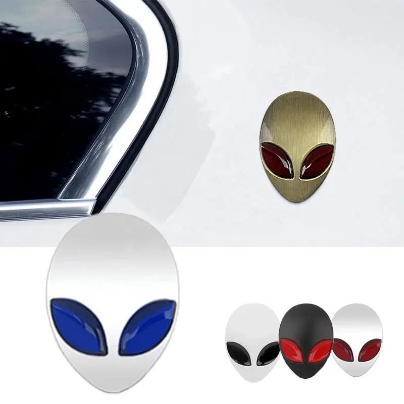 Metall 3D Alien ware Alien Auto aufkleber Seite Standard Modifiziertes Alien Emblem Auto Kopf bedeckung Aufkleber für Motorrad Karosserie Styling