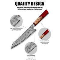 Couteau de chef japonais de luxe KitchenBliss, couteau de cuisine professionnel VG10 67 couches, couteau Kiritsuke personnalisé