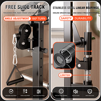 Station de musculation multifonctionnelle avec rack de musculation, machine à câbles et développeur de jambes pour un entraînement complet du corps