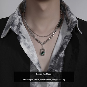 <span class=keywords><strong>สร้อย</strong></span>คอเหล็กไทเทเนียมแฟชั่นใหม่สำหรับผู้ชายเครื่องประดับเข้าชุดกันทุกชิ้นแบบเรียบง่ายไม่มีสีเครื่องประดับแนวฮิปฮอปทันสมัย - Product Image 5