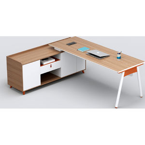 Escritorio ejecutivo de lujo moderno Boss Secretary en forma de L para ordenador, mesa de oficina y silla, juego de muebles con almacenamiento para el hogar - Product Image 2