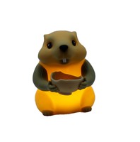 Veilleuse LED rechargeable, lampe de dessin animé chiot/capybara/marmotte pour chambre à coucher et table à manger, décoration Happy Ya Sleep pour la maison