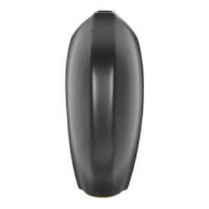 Vaso in ceramica scolpito con dettagli a righe e profilo arrotondato per l'arredamento del soggiorno e come complemento d'arredo per la casa - Product Image 2