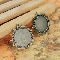 Pendentif ovale orné en filigrane, plateau de monture en alliage de zinc argenté antique pour bijoux camée victoriens