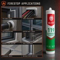 Scellant ignifuge pour murs-rideaux de bâtiments de grande hauteur, interfaces de cadres en aluminium, ouvertures de façade, projets commerciaux