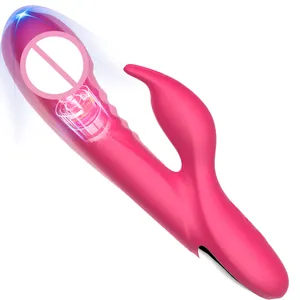 Motor ganda silikon kepala berputar realistis kelinci Dildo Vibrator Thailand mainan seks di Cina